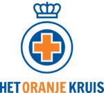 Oranjekruis met tekst eronder